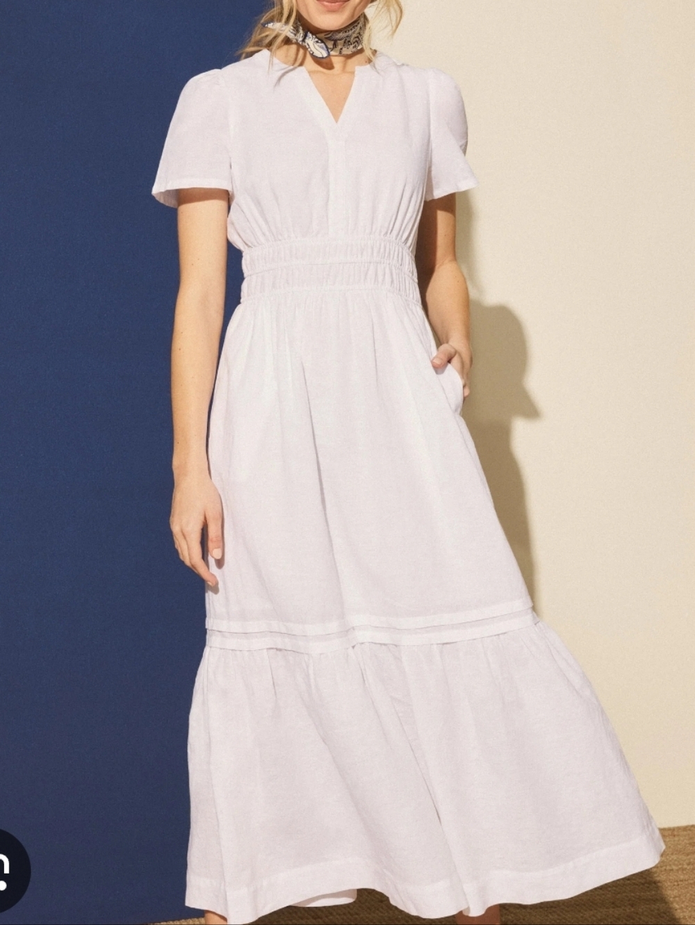 Linen/cotton J.McLaughlin White Maxi Dress